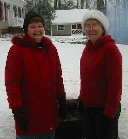 Charlotte and Chris by the fire