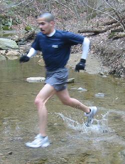 Crossing the Stream at the Potomac Overlook Trail Runs