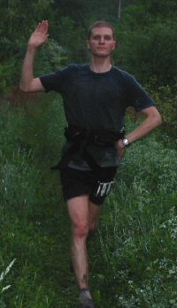 Aaron coming into Shawl Gap Aid Station