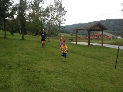Carrie Drummond on the closing mile of the Virgil Crest course