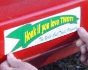 Click to see who is putting on his TWOT bumper sticker.